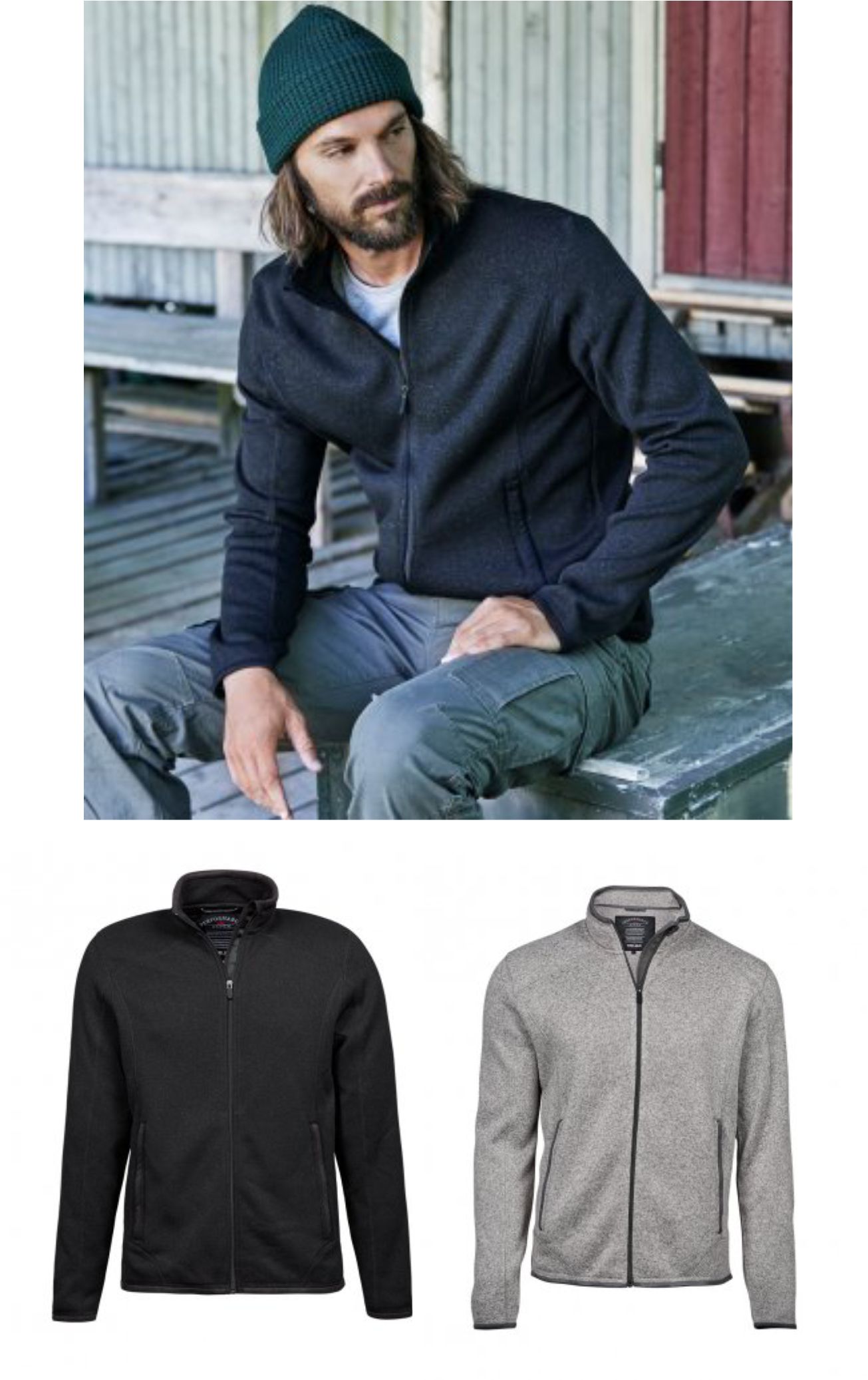 Tee Jays T9615 Knitted Outdoor Fleece Jacket - Click Image to Close